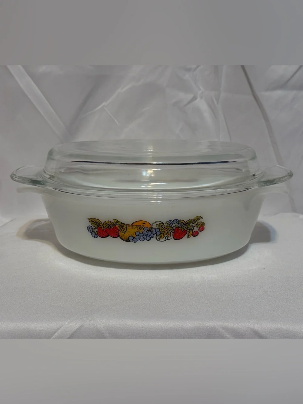 Fire King Natures Bounty Casserole Dish.